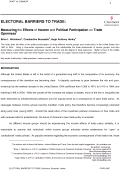 Cover page of ELECTORAL BARRIERS TO TRADE:Measuring the Effects of Income and Political Participation on Trade Openness