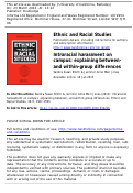 Cover page: Intraracial harassment on campus: explaining between- and within-group differences