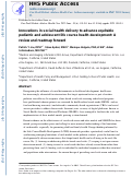 Cover page: Innovations in social health delivery to advance equitable pediatric and adolescent life course health development: A review and roadmap forward