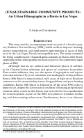 Cover page: (Un)Sustainable Community Projects: An Urban Ethnography in a Barrio in Las Vegas