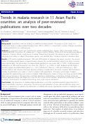 Cover page: Trends in malaria research in 11 Asian Pacific countries: an analysis of peer-reviewed publications over two decades