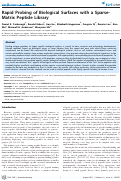Cover page: Rapid probing of biological surfaces with a sparse-matrix peptide library.
