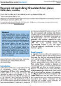 Cover page: Recurrent retroauricular cystic nodules: lichen planus follicularis tumidus