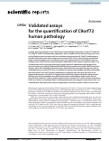 Cover page: Validated assays for the quantification of C9orf72 human pathology