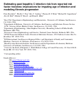 Cover page of Estimating past hepatitis C infection risk from reported risk factor histories: implications for imputing age of infection and modeling fibrosis progression