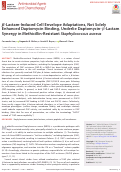 Cover page: β-Lactam-Induced Cell Envelope Adaptations, Not Solely Enhanced Daptomycin Binding, Underlie Daptomycin-β-Lactam Synergy in Methicillin-Resistant Staphylococcus aureus.