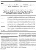 Cover page: A comparison between the TEG 6s and TEG 5000 analyzers to assess coagulation in trauma patients