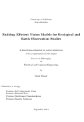 Cover page: Building Efficient Vision Models for Ecological and Earth Observation Studies