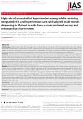 Cover page: High rate of uncontrolled hypertension among adults receiving integrated HIV and hypertension care with aligned multi‐month dispensing in Malawi: results from a cross‐sectional survey and retrospective chart review