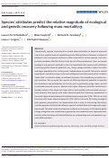 Cover page: Species' attributes predict the relative magnitude of ecological and genetic recovery following mass mortality