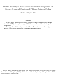 Cover page: On the Necessity of Non-Shannon Information Inequalities for Storage Overhead Constrained PIR and Network Coding