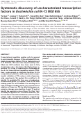 Cover page: Systematic discovery of uncharacterized transcription factors in Escherichia coli K-12 MG1655