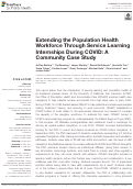 Cover page: Extending the Population Health Workforce Through Service Learning Internships During COVID: A Community Case Study.