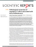 Cover page: Pathological conversion of regulatory T cells is associated with loss of allotolerance