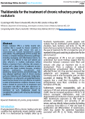 Cover page: Thalidomide for the treatment of chronic refractory prurigo nodularis