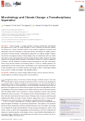 Cover page: Microbiology and Climate Change: a Transdisciplinary Imperative