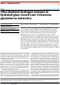 Cover page: Ultra-depleted hydrogen isotopes in hydrated glass record Late Cretaceous glaciation in Antarctica