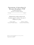 Cover page of Multiattribute utility analysis and decision support systems: the case of Filipino rice policy