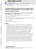 Cover page: Promoting Health from the Pulpit: A Process Evaluation of HIV Sermons to Reduce HIV Stigma and Promote Testing in African American and Latino Churches