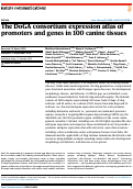 Cover page: The DoGA consortium expression atlas of promoters and genes in 100 canine tissues.