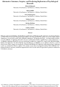 Cover page: Alternative Outcomes, Surprise, and Predicting Replication of Psychological Research