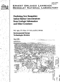 Cover page: Predicting New Hampshire Indoor Radon Concentrations from Geologic Information and Other Covariates