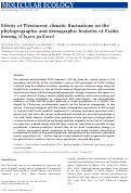 Cover page: Effects of Pleistocene climatic fluctuations on the phylogeographic and demographic histories of Pacific herring (Clupea pallasii)