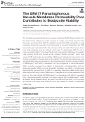 Cover page: The GRA17 Parasitophorous Vacuole Membrane Permeability Pore Contributes to Bradyzoite Viability