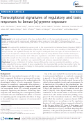 Cover page: Transcriptional signatures of regulatory and toxic responses to benzo-[a]-pyrene exposure