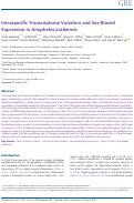 Cover page: Intraspecific Transcriptome Variation and Sex-Biased Expression in Anopheles arabiensis