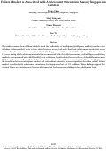 Cover page: Failure Mindset is Associated with Achievement Orientation Among Singaporean Children