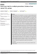 Cover page: FACE facts hold for multiple generations; Evidence from natural CO2 springs