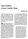 Cover page: Temal Wakhish:  A Desert Cahuilla Village