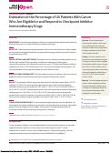 Cover page: Estimation of the Percentage of US Patients With Cancer Who Are Eligible for and Respond to Checkpoint Inhibitor Immunotherapy Drugs