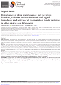 Cover page: Disturbance of sleep maintenance, but not sleep duration, activates nuclear factor-κB and signal transducer and activator of transcription family proteins in older adults: sex differences.