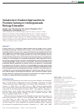 Cover page: Variations in Student Approaches to Problem Solving in Undergraduate Biology Education.