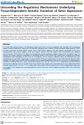 Cover page: Unraveling the Regulatory Mechanisms Underlying Tissue-Dependent Genetic Variation of Gene Expression