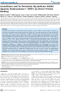 Cover page: Lucanthone and Its Derivative Hycanthone Inhibit Apurinic Endonuclease-1 (APE1) by Direct Protein Binding