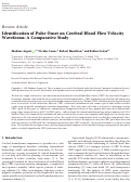 Cover page: Identification of Pulse Onset on Cerebral Blood Flow Velocity Waveforms: A Comparative Study.