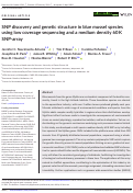 Cover page: SNP discovery and genetic structure in blue mussel species using low coverage sequencing and a medium density 60 K SNP-array.