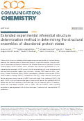 Cover page: Extended experimental inferential structure determination method in determining the structural ensembles of disordered protein states