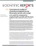 Cover page: Transcriptomic profiles of Clostridium ljungdahlii during lithotrophic growth with syngas or H2 and CO2 compared to organotrophic growth with fructose