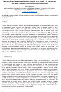 Cover page: Tailoring climate change communication to female target groups – an experimental analysis of voting and consumer behavior in Switzerland