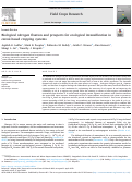 Cover page: Biological nitrogen fixation and prospects for ecological intensification in cereal-based cropping systems