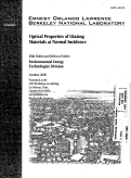 Cover page: Optical Properties of Glazing Materials at Normal Incidence