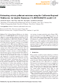 Cover page: Estimating Criteria Pollutant Emissions Using the California Regional Multisector Air Quality Emissions (CA-REMARQUE) Model v1.0