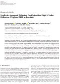 Cover page: Synthetic Apparent Diffusion Coefficient for High b-Value Diffusion-Weighted MRI in Prostate.