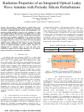 Cover page: Radiation Properties of an Integrated Optical Leaky Wave Antenna with Periodic Silicon Perturbations