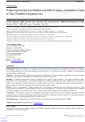 Cover page: Reducing Alcohol Use Before and After Surgery: Qualitative Study of Two Treatment Approaches.