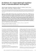 Cover page: Evolution of a transcriptional regulator from a transmembrane nucleoporin